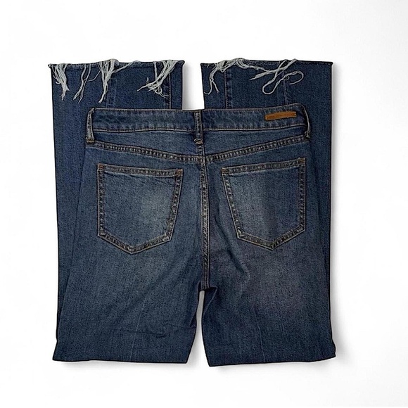 Pilcro Denim - Pilcro and the Letterpress Women's 26 High Rise Flare Jeans Med Wash Distressed